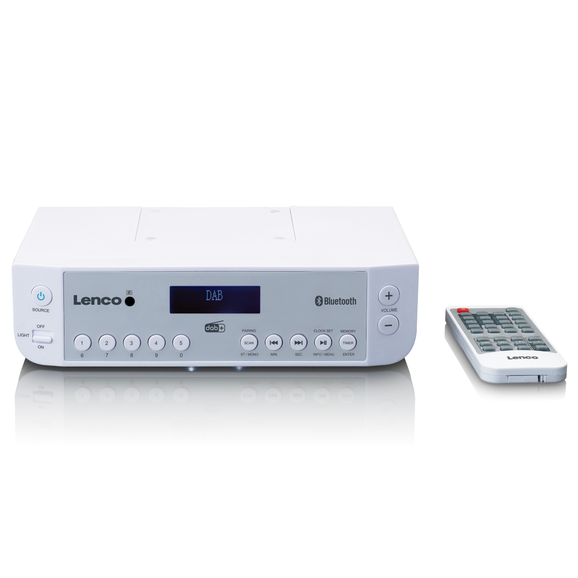 Lenco - Radio de cuisine DAB+/FM avec Bluetooth, éclairage et minuteur KCR-200WH Blanc - Radio