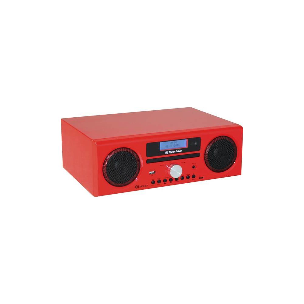 Roadstar - Radio de table DAB / DAB + / FM AVEC CD-MP3, BLUETOOTH, USB, AUX-IN rouge - Platine