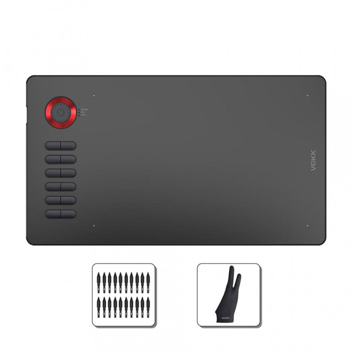 Generic - Tablette Graphique VEIKK-A15Pro Avec Stylet ,10*6 Pouces ,Compatible PC Window et Mac OS - Rouge  - Tablette Graphique