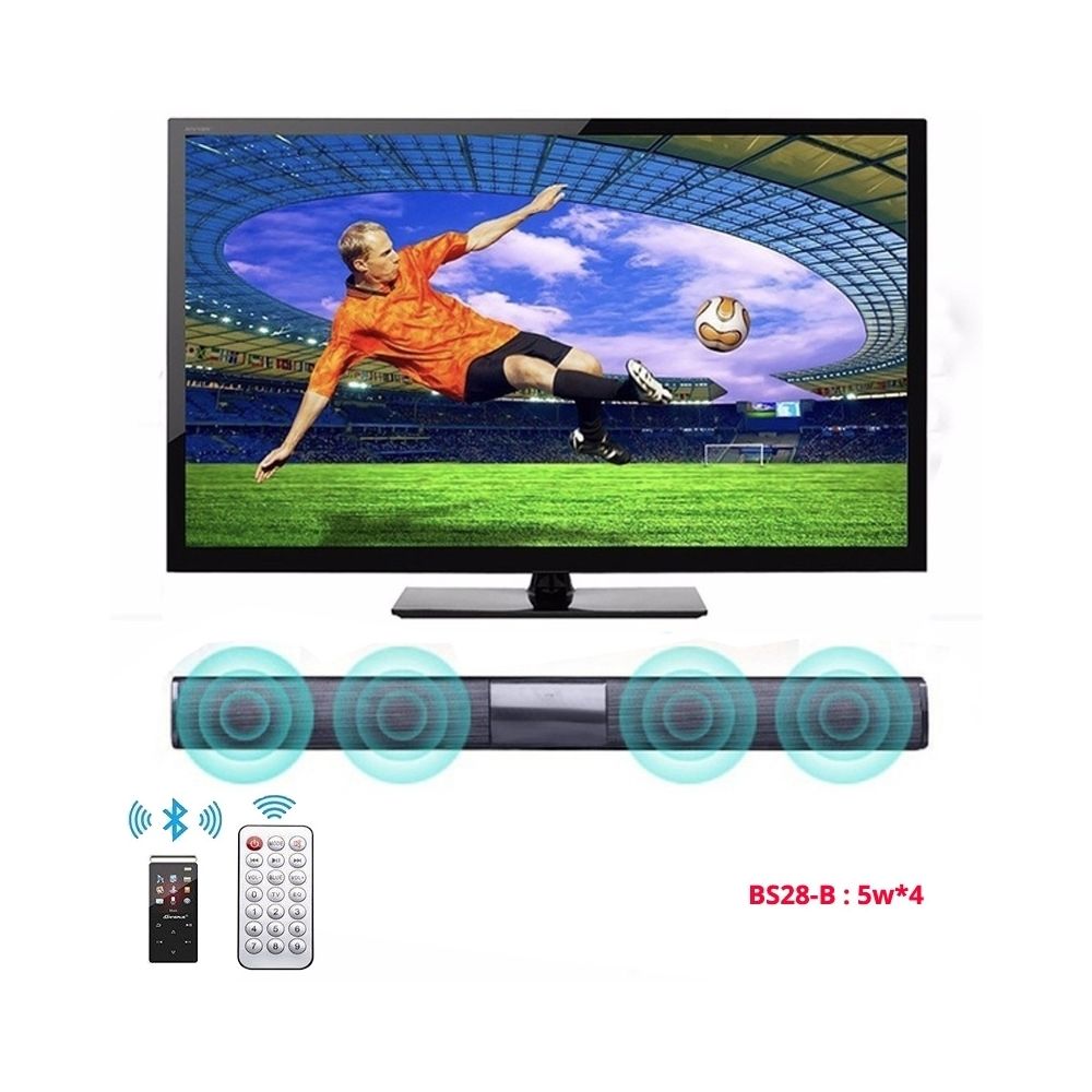 Wewoo - Enceinte Bluetooth 20W TV Barre De Son Haut-Parleur FM Radio Système Cinéma Maison Portable Sans Fil Subwoofer Basse Musique MP3 Boombox pour Xiaomi - Enceintes Hifi