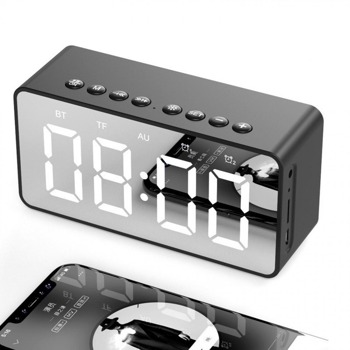 Wewoo - Enceinte Bluetooth Haut-parleur AEC BT506 avec miroiraffichage de l'horloge LEDréveil doubleSnoozeappel mains libres HDchaîne hi-fi stéréo noir - Enceintes Hifi