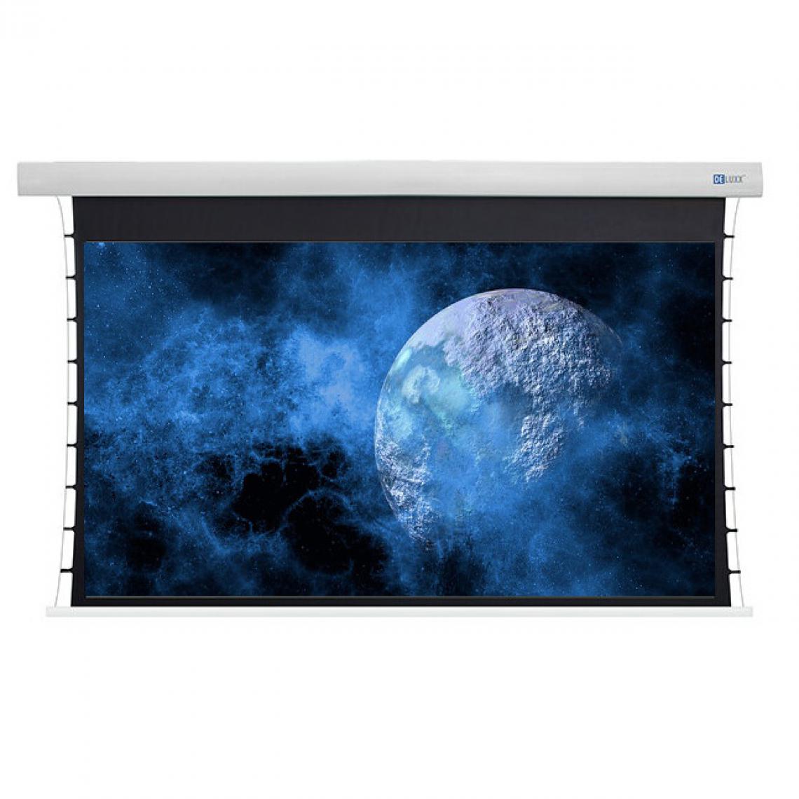 Celexon - Écran de projection motorisé tensionné à haut contraste DELUXX Cinema 265 x 149cm, 120" - DARKVISION - Ecrans de Projection
