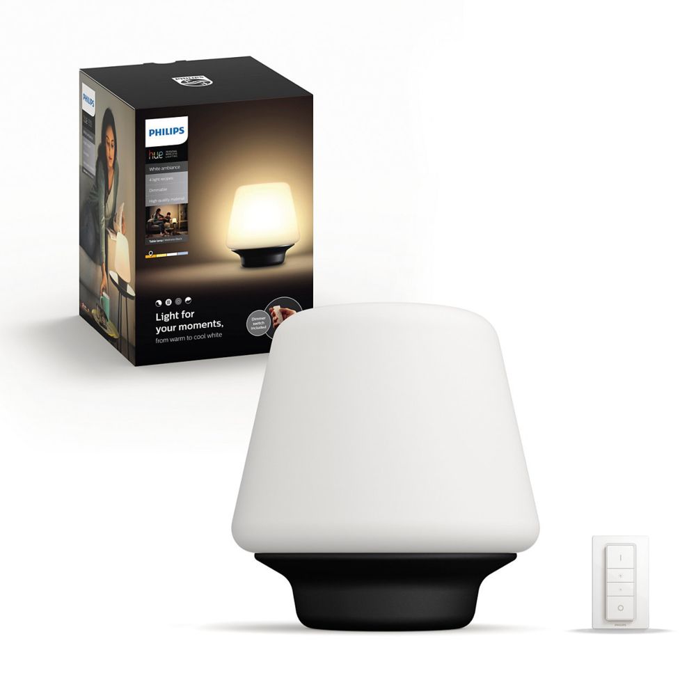 Philips Hue - White Ambiance WELLNESS Lampe à poser 1x9.5W - Blanc (télécommande incluse) - Lampe connectée