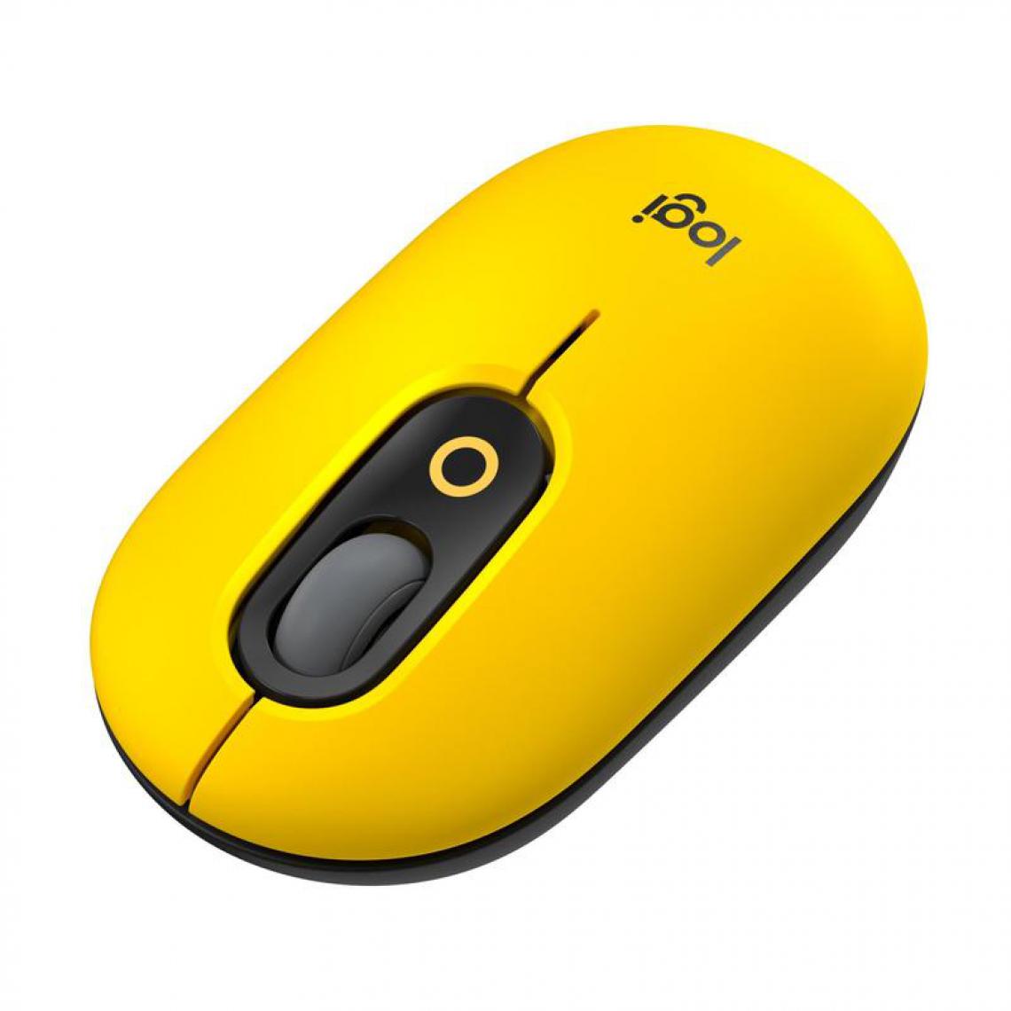 Logitech - LOGI POP Mouse with emoji Blast Yellow POP Mouse with emoji - Souris