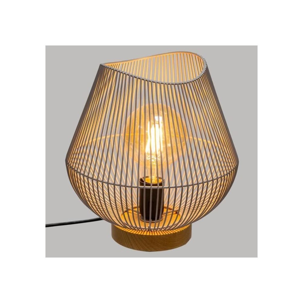 Icaverne - LAMPE A POSER Lampe a poser en métal filaire - E27 - 40 W - H. 28 cm - Gris - Lampes à poser