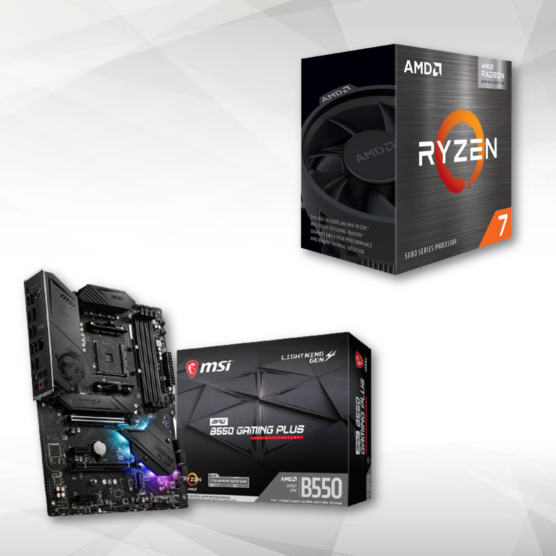 Amd - Ryzen 7 5700G - 3,8/4,6 GHz + AMD MPG B550 GAMING PLUS - ATX - Packs Processeur, Carte mère et Mémoire