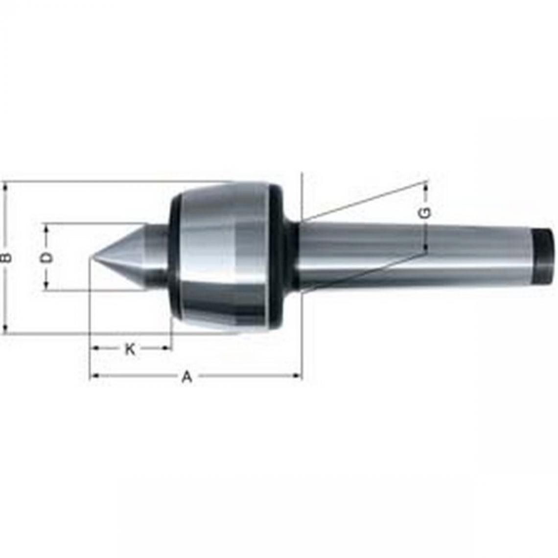 Rohm - Pointe tournante n° 600, Taille : 02, MK 2, A 62,0 mm, B : 32 mm, D : 15 mm, G : 17,780 mm, K : 18 mm - Pointes à tracer, cordeaux, marquage