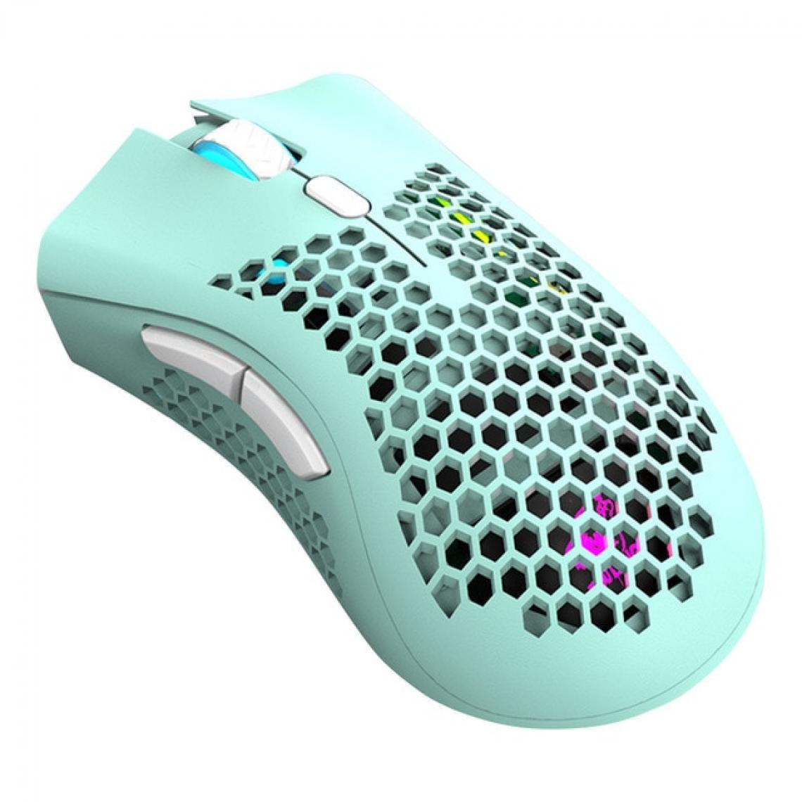 Universal - Souris gaming 2400 dpi coque cellulaire 2,4 GHz sans fil souris ergonomique rechargeable RVB trou lumineux souris gaming PC | Mouse (vert) - Souris