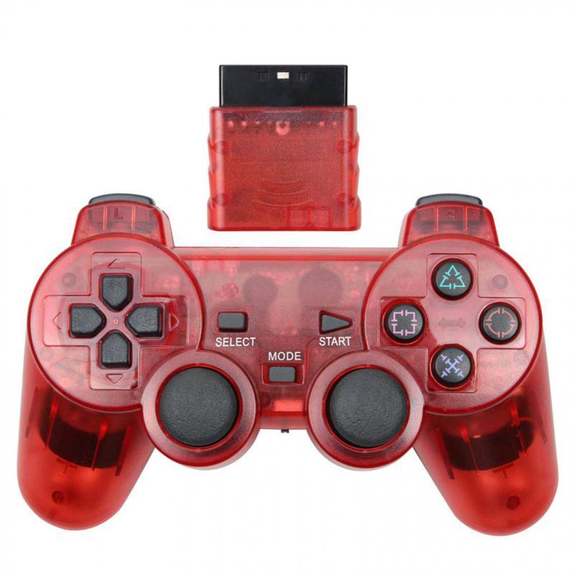Generic - Manette de jeu sans fil , Joystick, Double Vibration, antichoc  et contrôleur USB pour Console Playstation 2 16 * 9.5 cm - Rouge  - Joystick