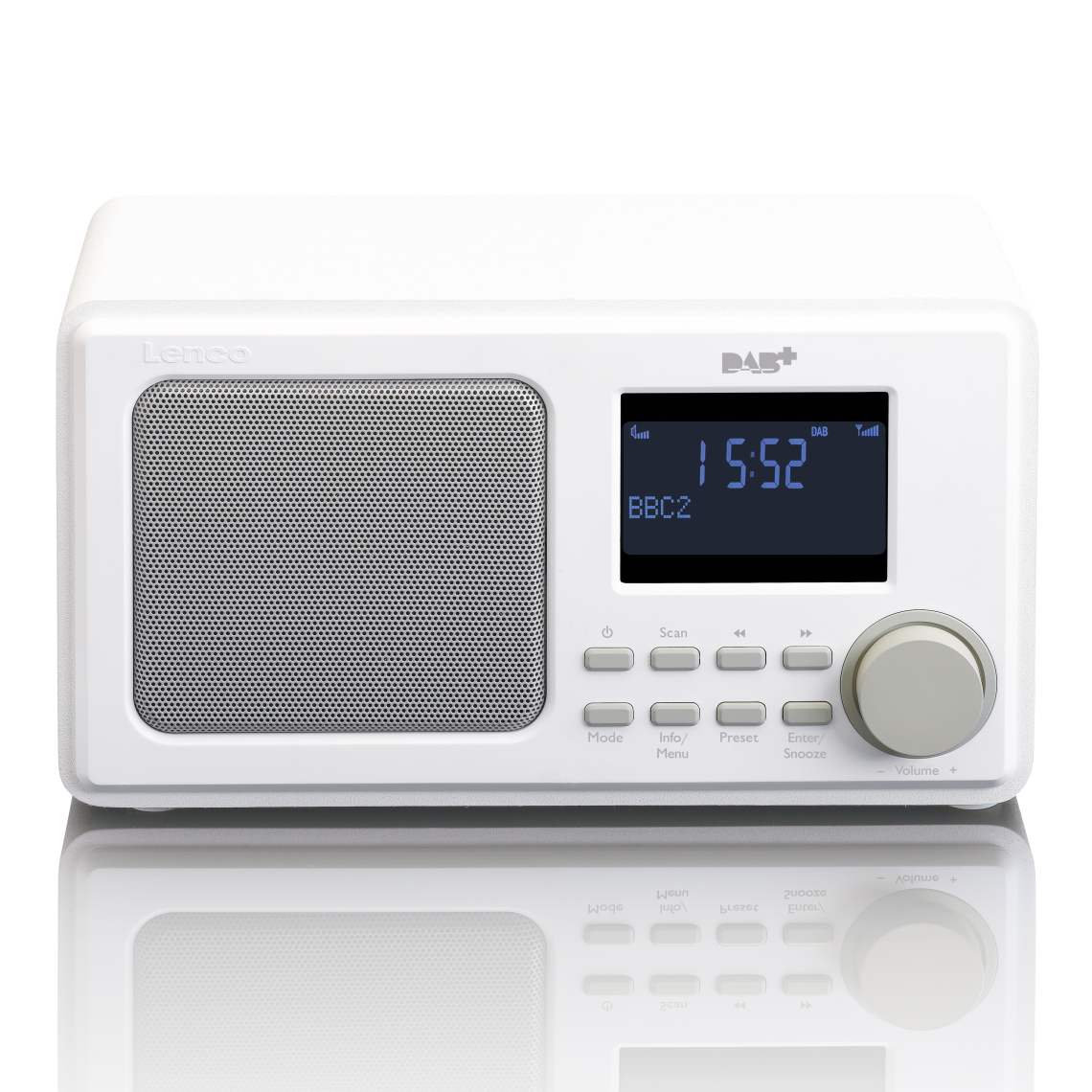 Lenco - Radio DAB+/FM avec entrée AUX et fonction alarme DAR-010WH Blanc - Radio