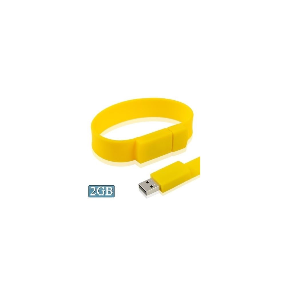Wewoo - Clé USB jaune Disque Flash USB 2.0 Bracelets Silicon 2 Go - Clés USB