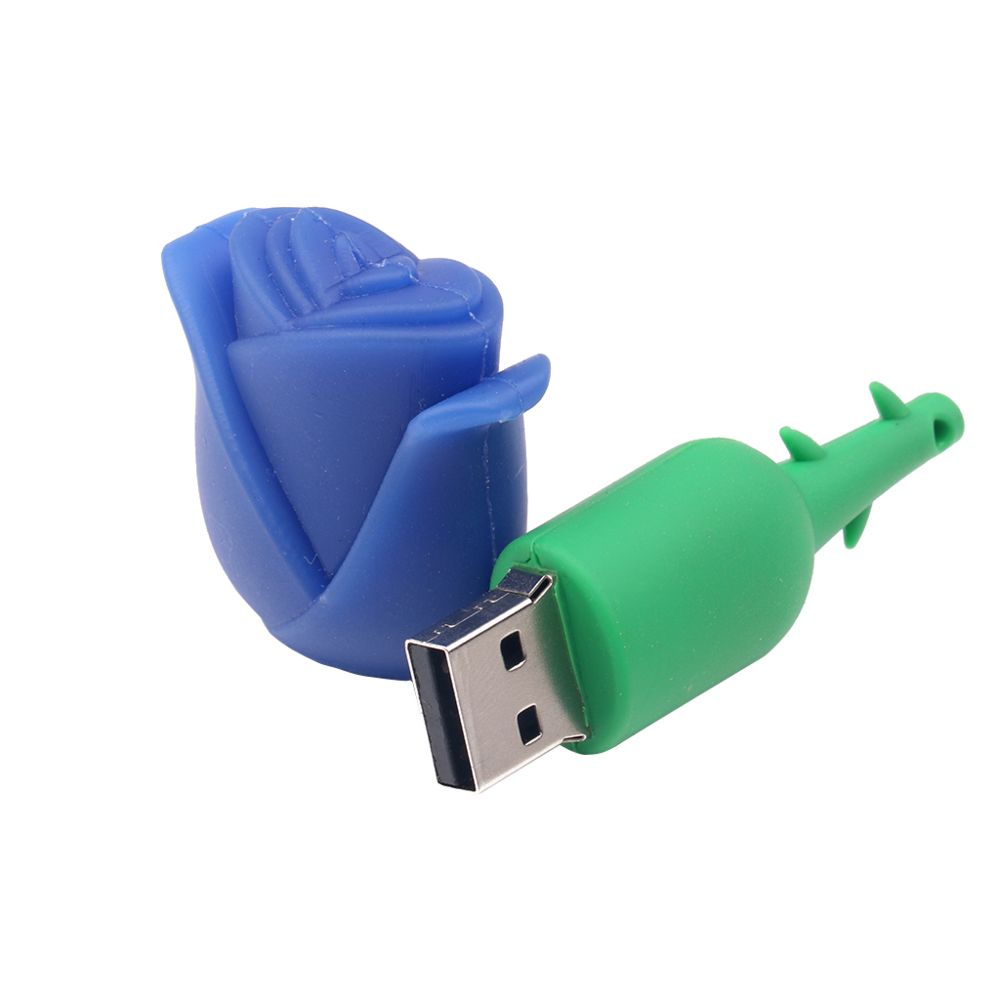 marque generique - modèle de rose bleu usb lecteur flash clé mémoire pinceur stylo pour pc 4gb - Clés USB