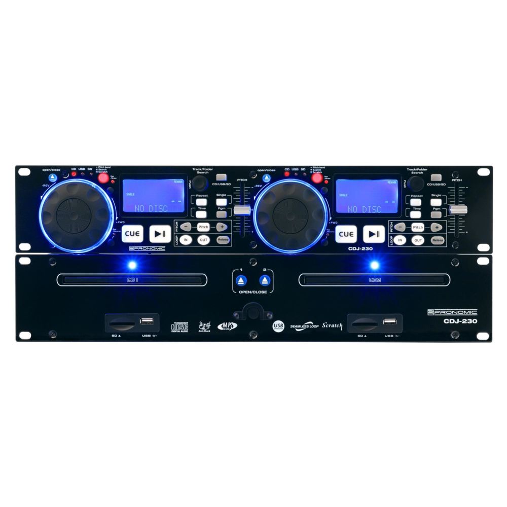 Pronomic - Pronomic CDJ-230 double DJ lecteur CD avec USB & SD - Contrôleurs