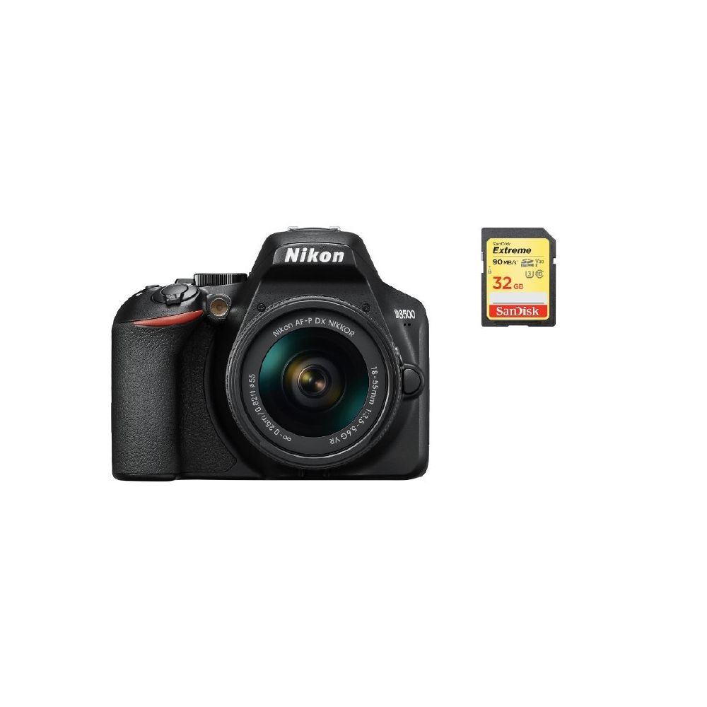 Nikon - NIKON D3500 KIT AF-P 18-55mm F3.5-5.6G VR + 32GB SD card - Reflex Grand Public