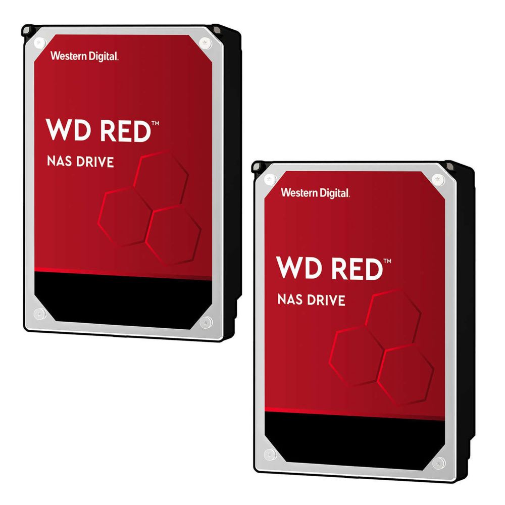 Western Digital - Lot de 2 WD RED 4 To - 3,5"" SATA III 6 Go/s - Cache 256 Mo - Rouge - Disque Dur interne