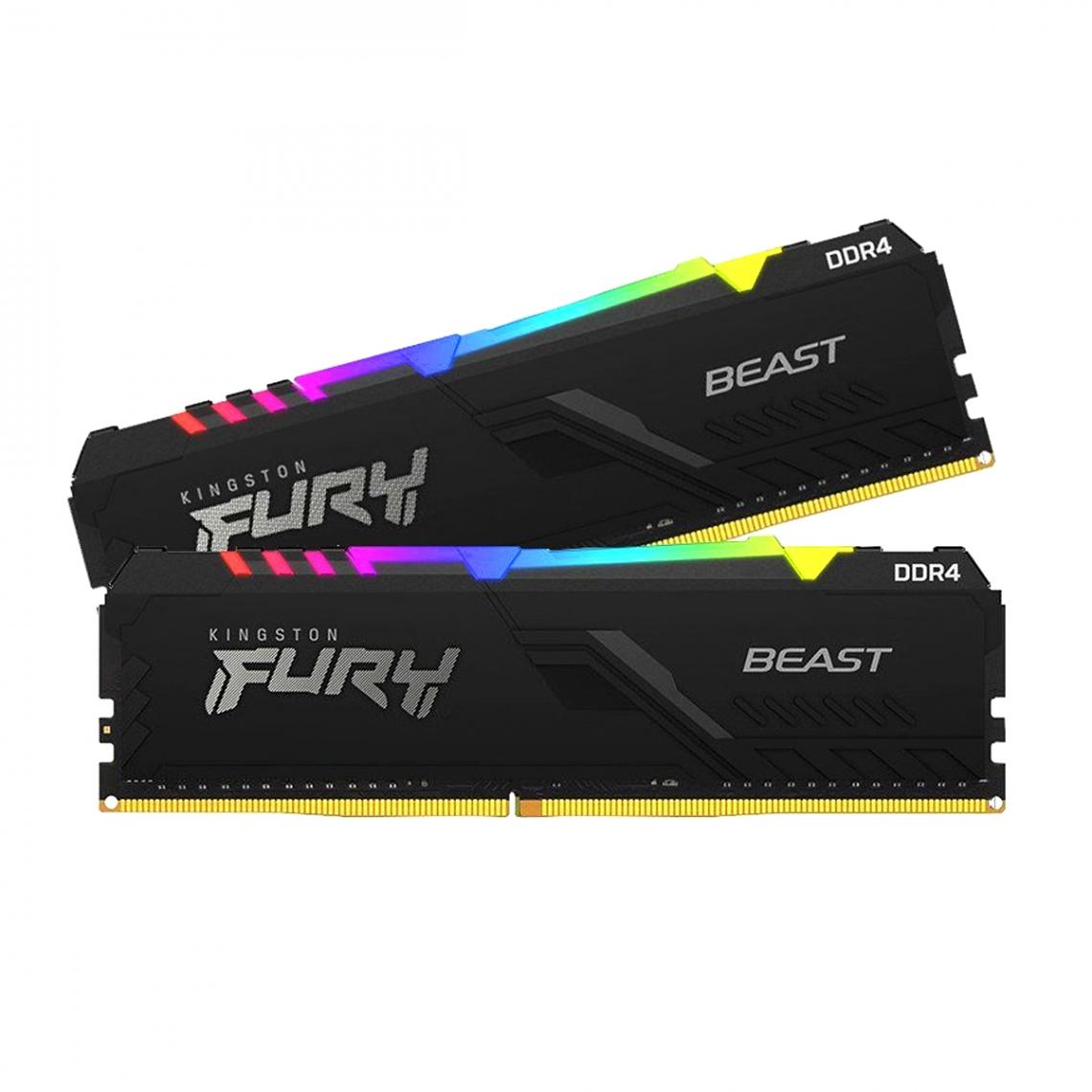 Kingston - Fury Beast RGB - 2x8 Go - DDR4 3200 MHz - CL16 Noir - RAM PC Fixe