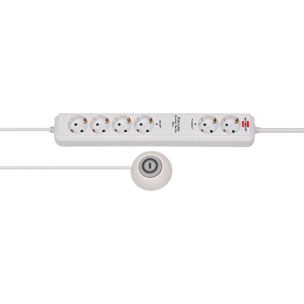 Brennenstuhl - Brennenstuhl Prolongateur multiprise Eco-Line Comfort Switch Plus EL CSP 24 6 prises blanc 1,5m H05VV-F 3G1,5 2 permanentes, 4 commutables interrupteur pour pied externe et confortable - Blocs multiprises