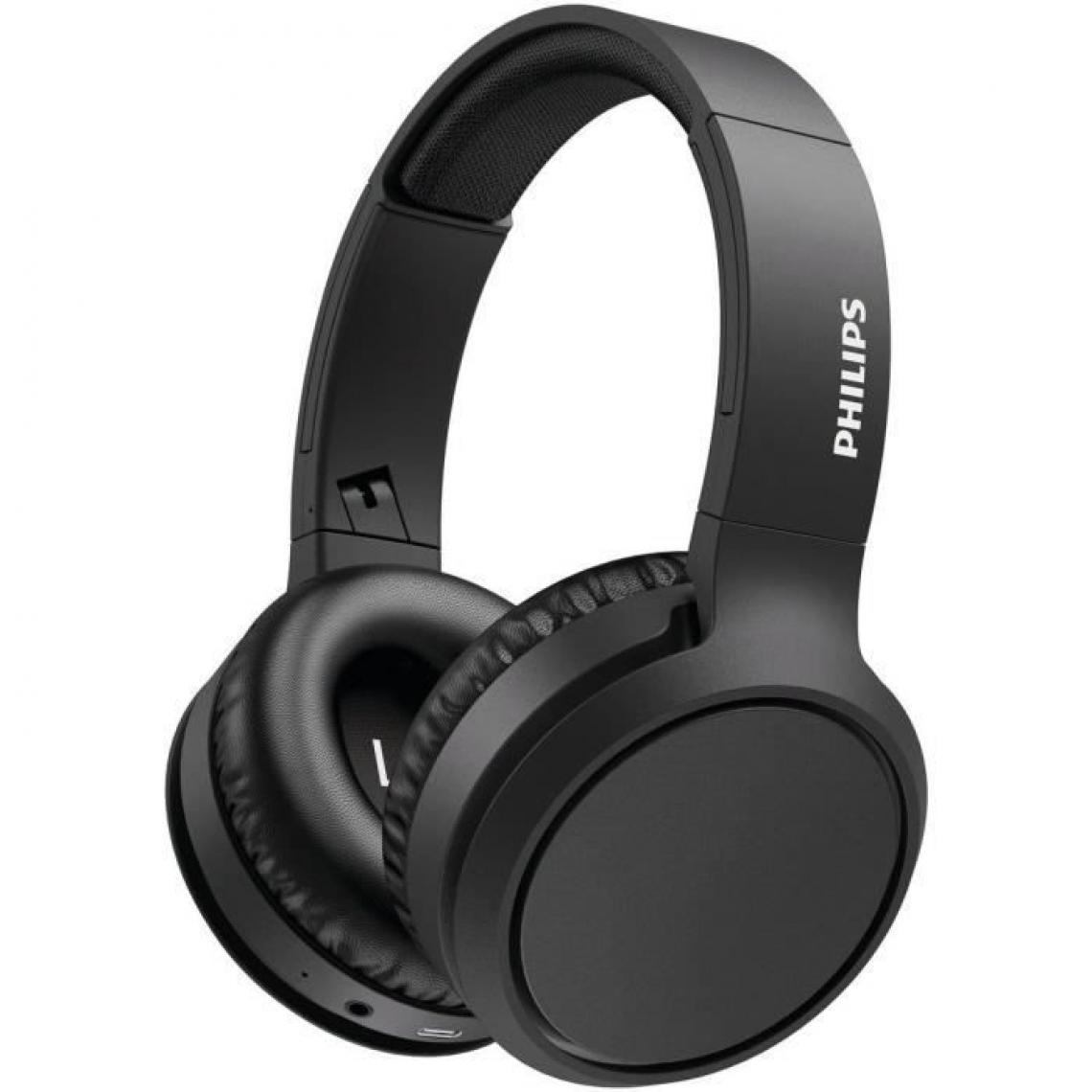 Philips - PHILIPS TAH5205BK - Casque sans fil - Haut-parleurs 40mm - Bluetooth - Pliage compact - 29h d'autonomie - Noir - Casque