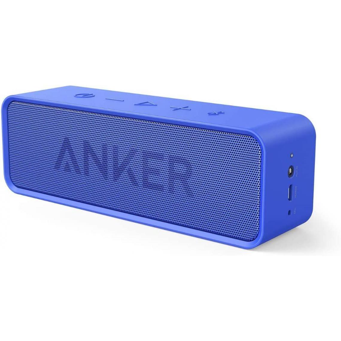 Chrono - Haut-parleur Bluetooth, version mise à niveau du haut-parleur Bluetooth Anker Soundcore, avec stéréo, technologie BassUp, 25 heures de lecture, microphone intégré, haut-parleur portable sans fil pour iPhone, Samsung(Bleu) - Enceintes Hifi