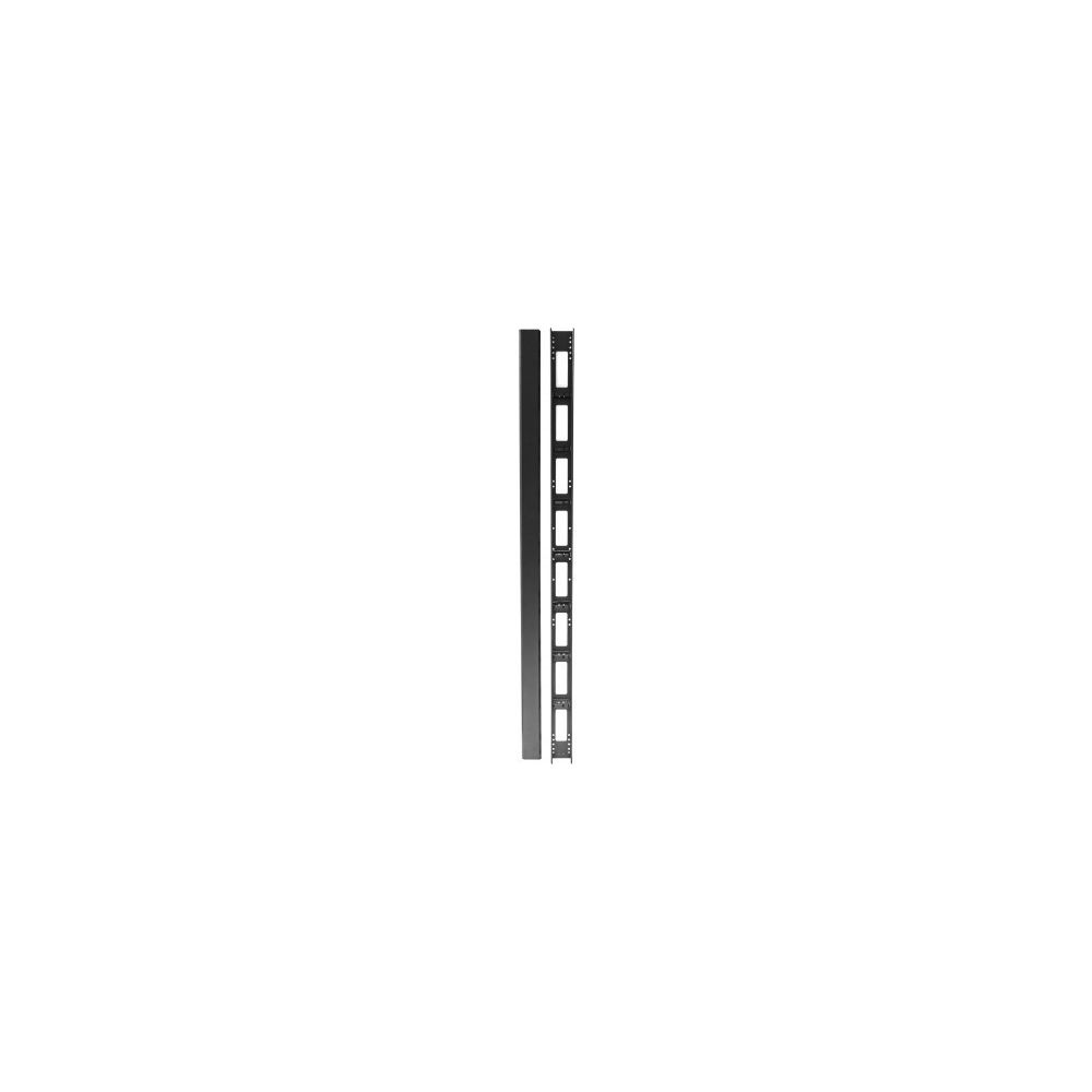 Dexlan - Passe câbles vertical pour baies 800mm 32 u avec capot noir - Rack amovible