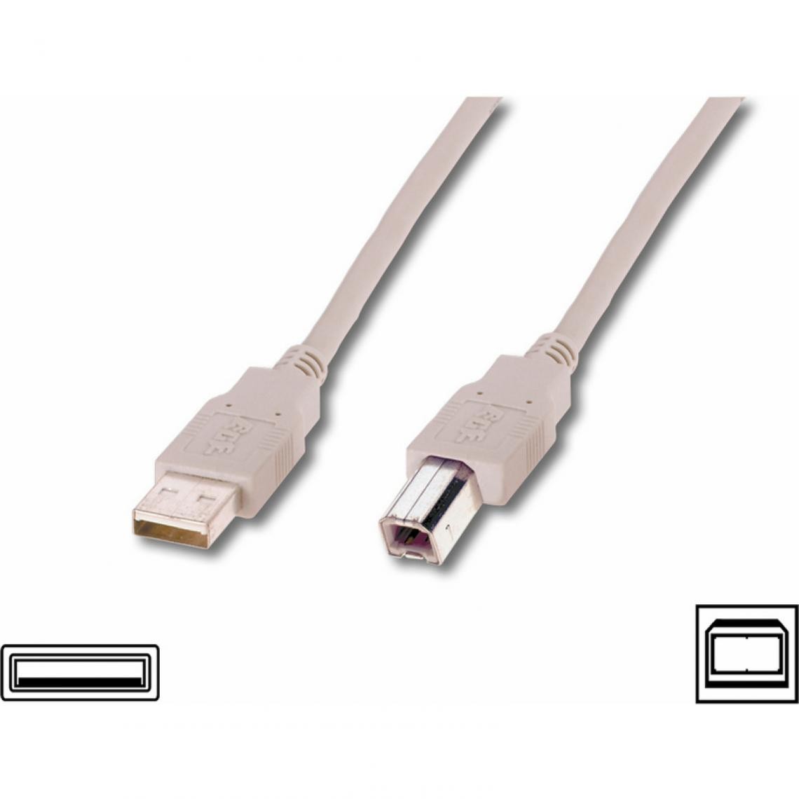 Digitus - DIGITUS Câble USB 2.0, USB-A mâle - USB-B mâle, 1,8 m () - Hub