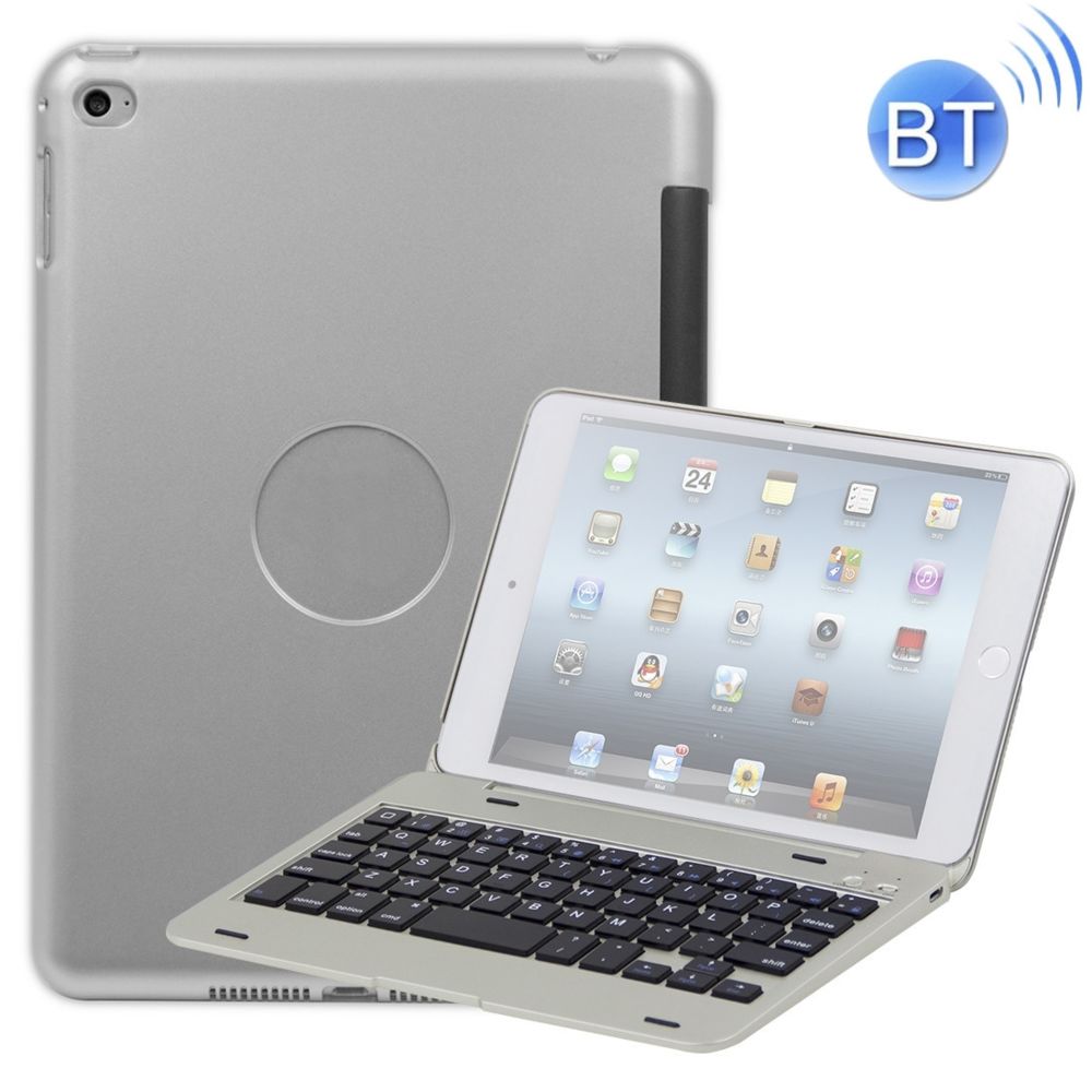 Wewoo - F1 + Pour iPad mini 4 Version d'ordinateur portable Housse de protection clavier Bluetooth en plastique Argent - Clavier
