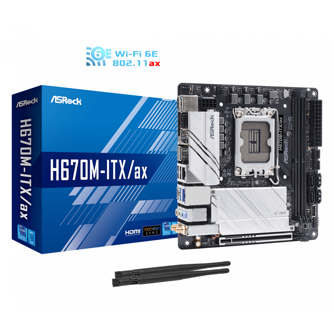 Asrock - H670M-ITX/AX - Carte mère Intel