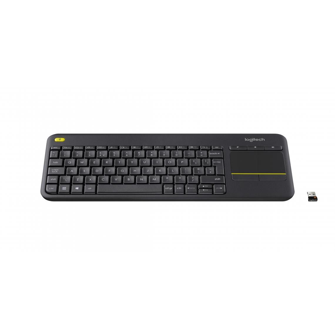 Logitech - Logitech Wireless Touch Keyboard K400 Plus clavier RF sans fil QWERTZ Suisse Noir - Clavier