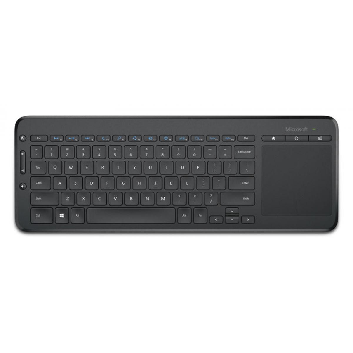 Microsoft - Microsoft MS All-in-One Media Keyboard black (DE) MS All-in-One cordless Media Keyboard incl. Touchpad black (DE) - Pack Clavier Souris