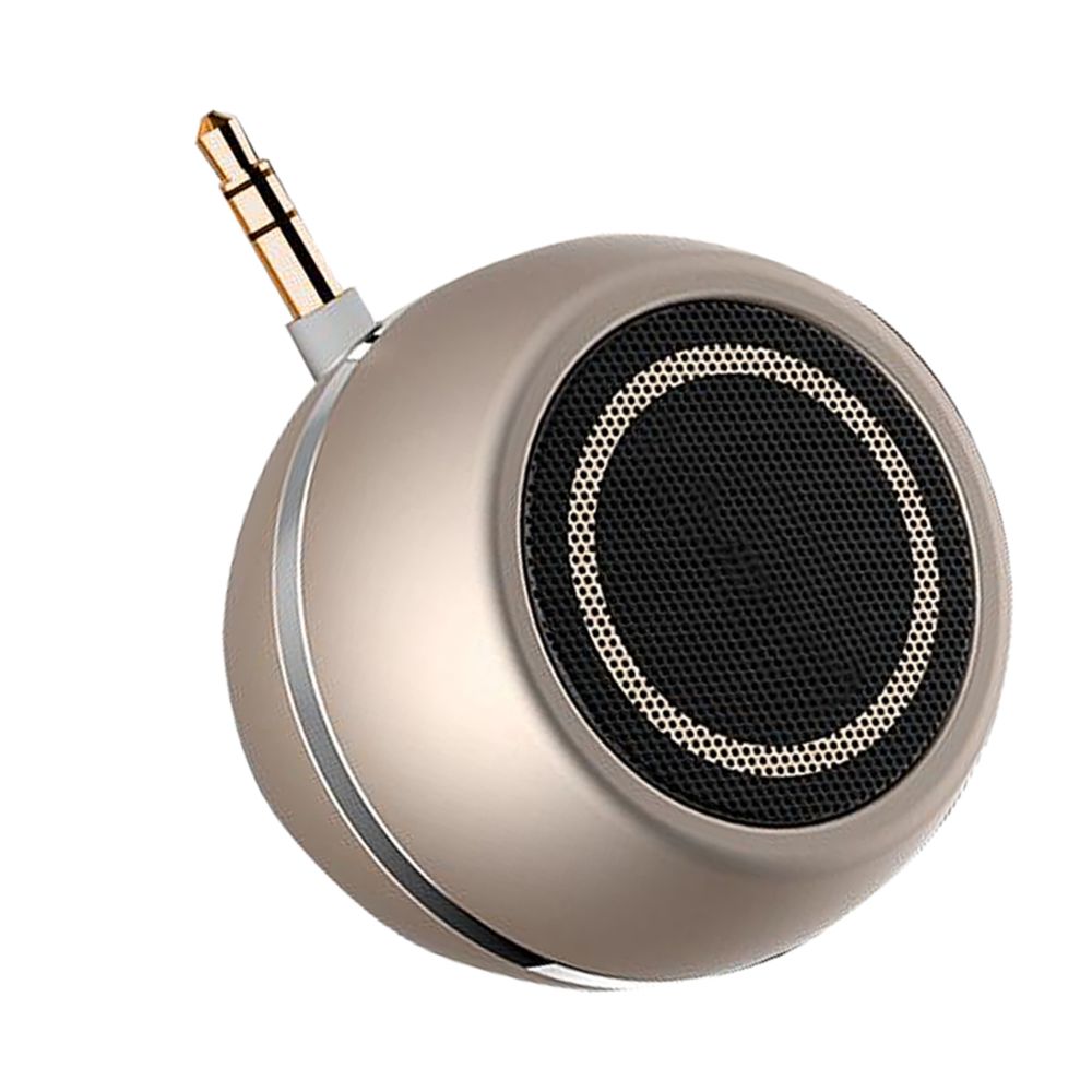 marque generique - Mini Haut-parleur 3.5mm Jack AUX Lecteur Audio De Musique Pour Téléphone Portable Doré - Barre de son