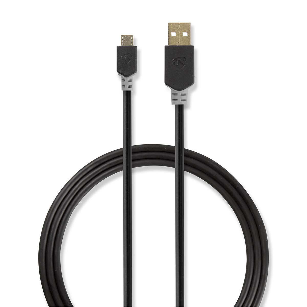 Nedis - Nedis Câble USB 2.0 A Mâle - Micro B Mâle 3,0 m Anthracite - Câble antenne