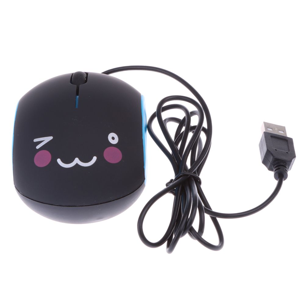 marque generique - Fashion Steamed Bread Cartoon Wired Optic Mouse pour ordinateur portable Noir et bleu - Souris
