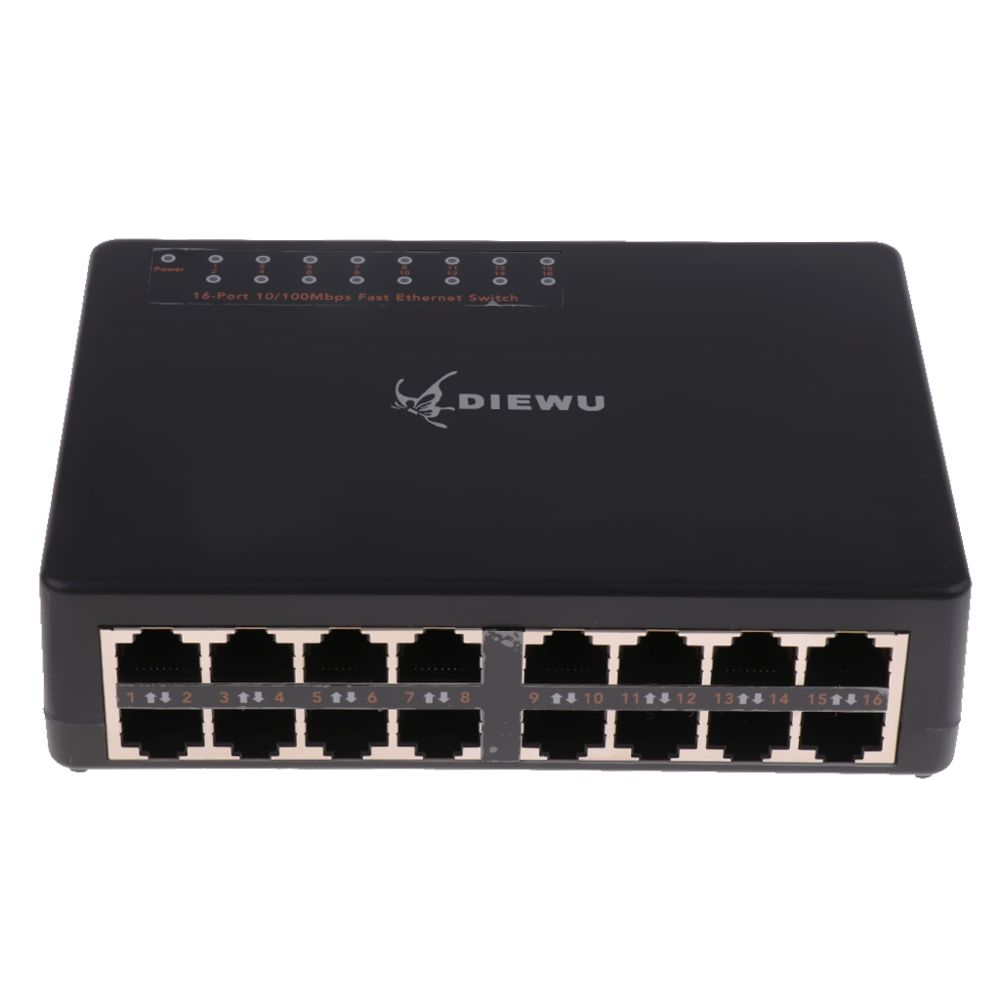 marque generique - Commutateur de réseau de bureau de 16port 10 / 100mbps commutateur rapide d'Ethernet pour la maison noire - Accessoires streaming