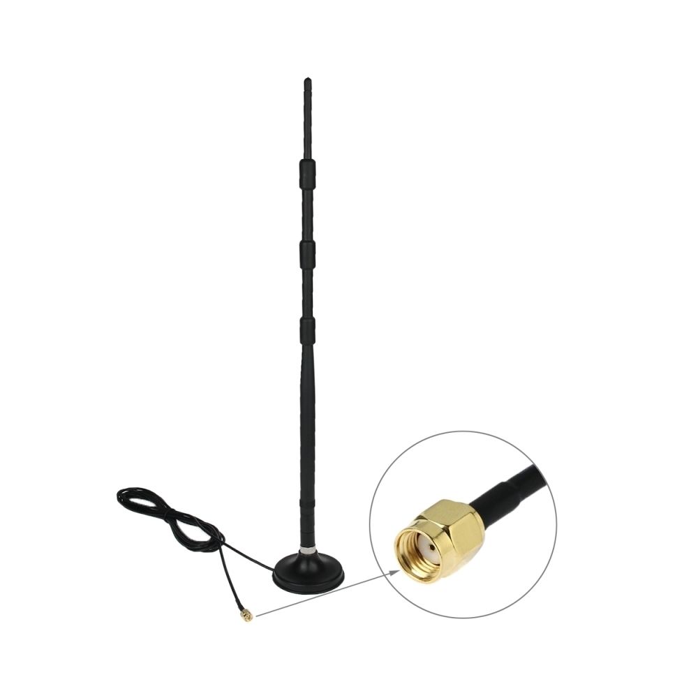 Wewoo - Antenne noir pour réseau de routeur avec base d'antenne RP-SMA 13 dB - Antenne WiFi