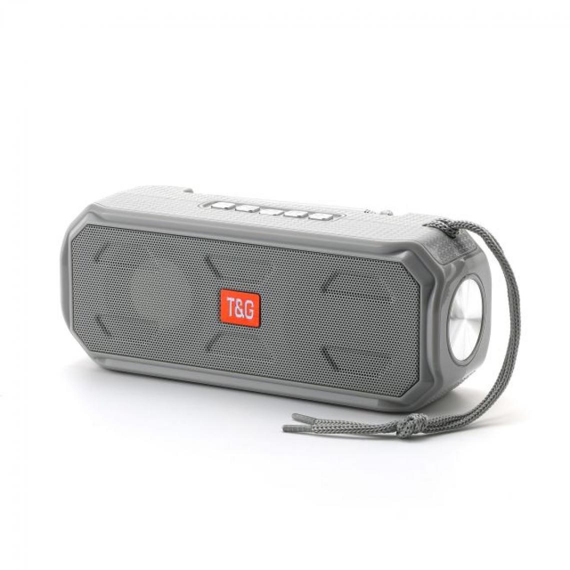 Universal - Haut-parleurs Bluetooth à charge solaire gris haut-parleurs stéréo ultra-bas boîtes à musique extérieures portables avec lampe de poche radio FM(Gris) - Enceinte PC