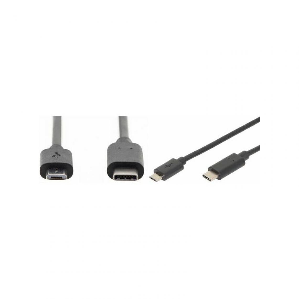 Digitus - ASSMANN Câble de raccordement USB 2.0, USB-C - micro USB-B () - Hub