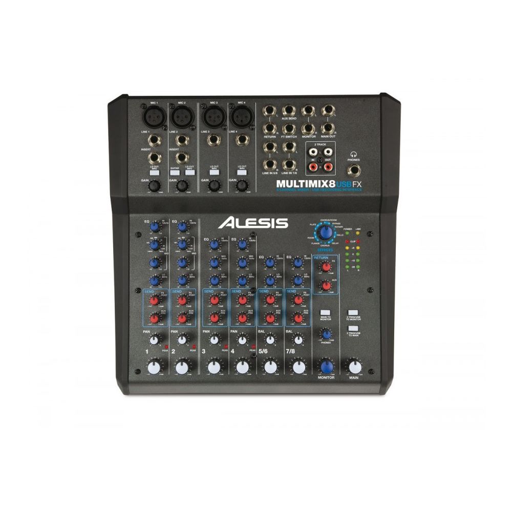 Alesis - Alesis MultiMix 8 USB FX - Console de mixage 6 pistes avec effets - Consoles de mixage