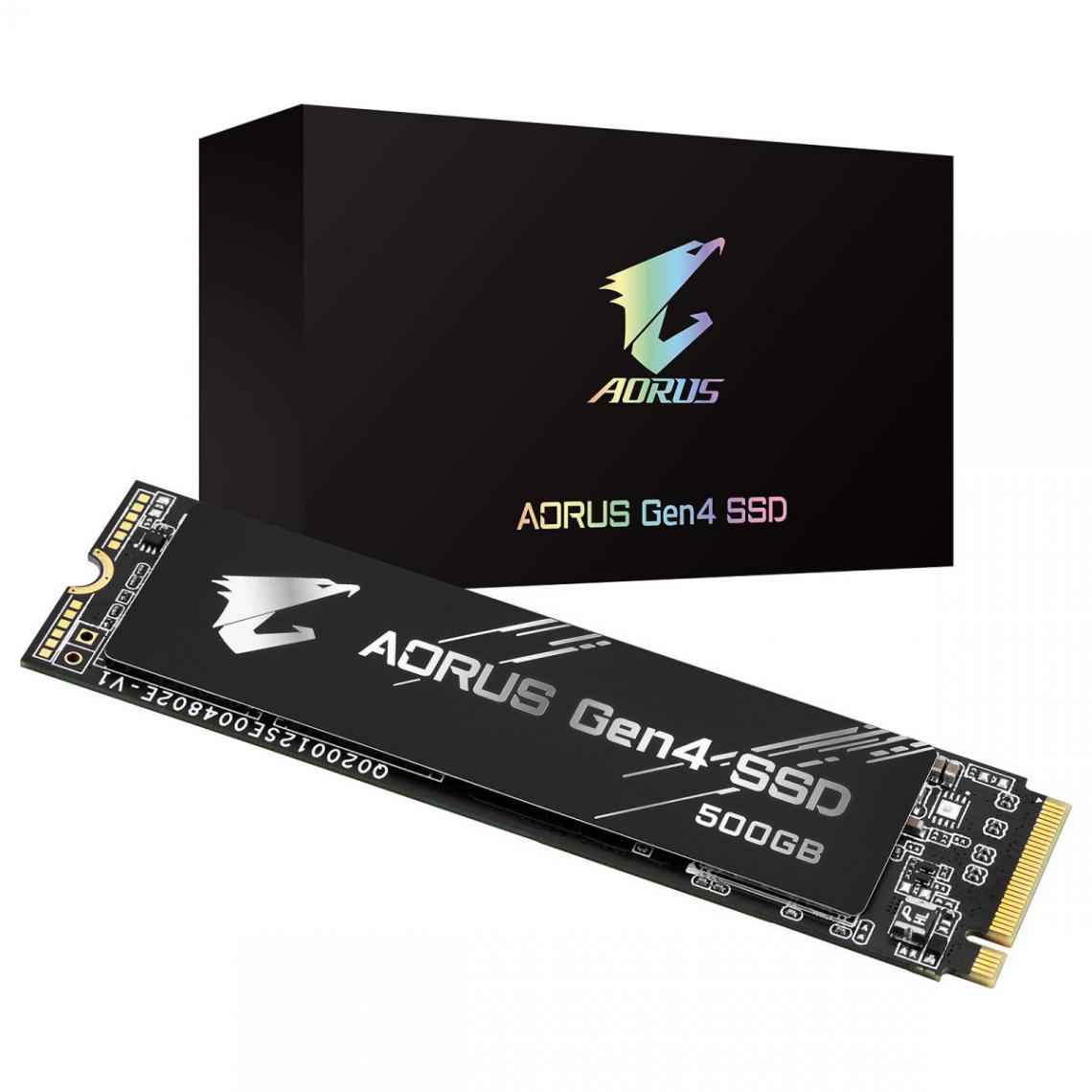 Gigabyte - Aorus Gen4 SSD 500 Go - M.2 2280 - PCIe 4.0 NVMe 1.3 - SSD Interne