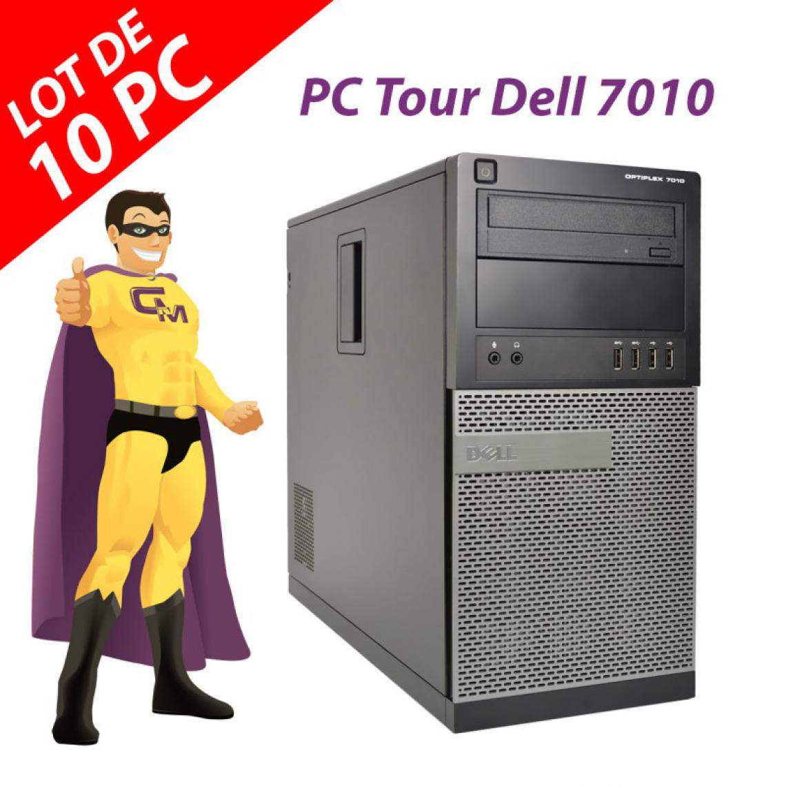 Dell - Lot 10x PC Tour Dell OptiPlex 7010 Intel G2020 RAM 4Go Disque 250Go Windows 10 - PC Fixe