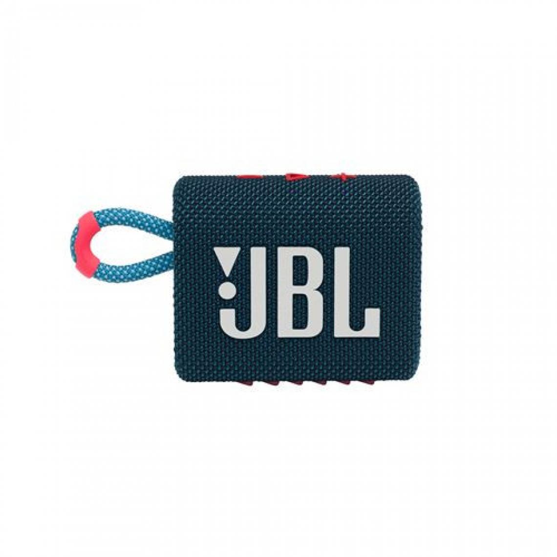 JBL - Enceinte portable étanche sans fil Bluetooth JBL Go 3 Bleu et Logo Blanc - Enceintes Hifi
