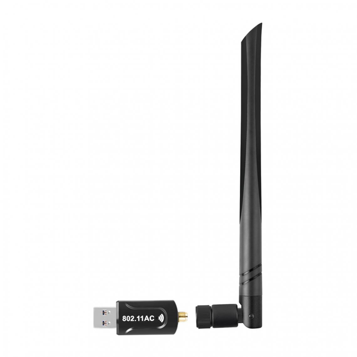 marque generique - Wifi Adaptateur AC 1200Mbps Dual Bande USB 3.0 sans Fil Réseau Lan avec Antenna Récepteur - Hub