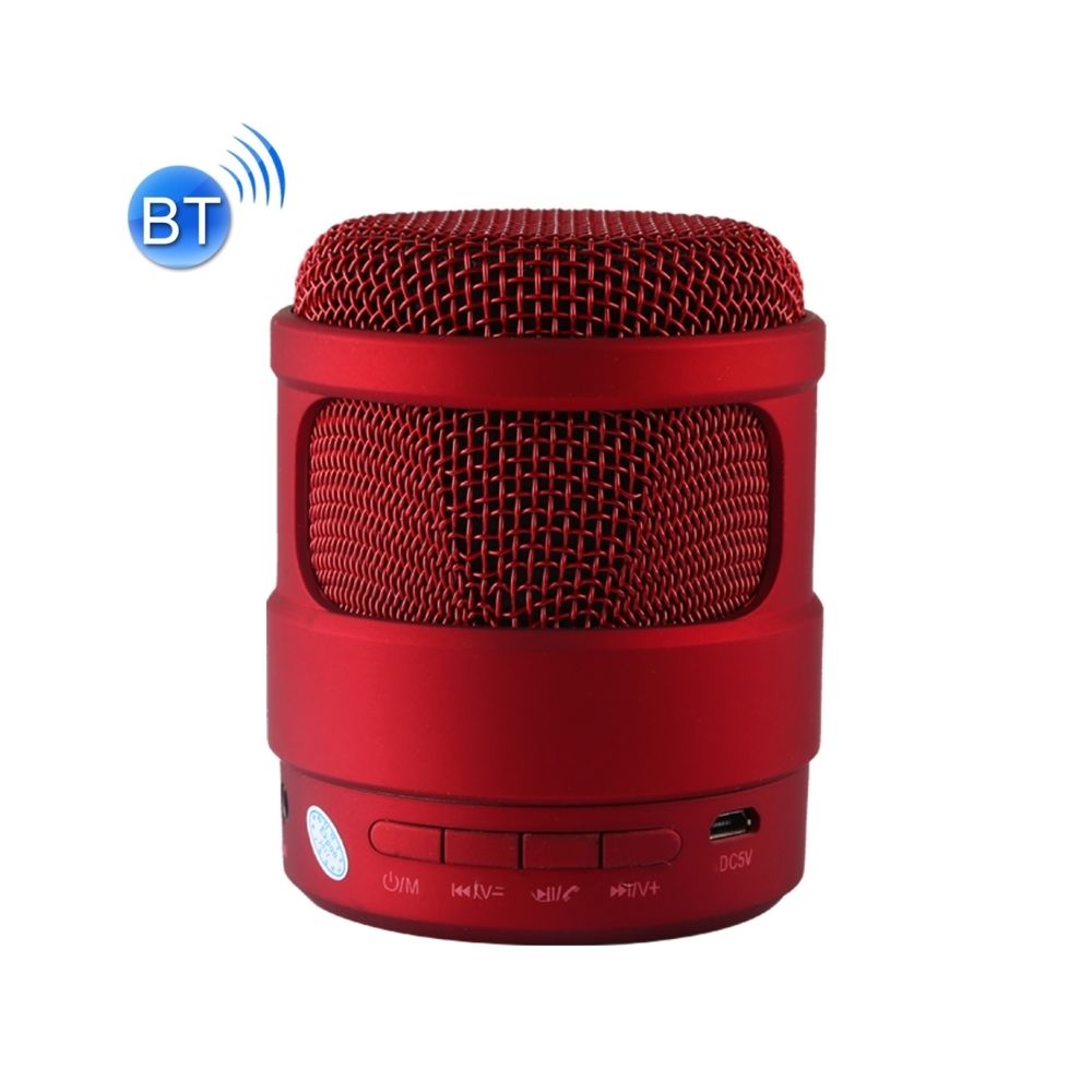 Wewoo - Enceinte Bluetooth d'intérieur rouge Portable Stéréo Musique Sans Fil Haut-Parleur, MIC Intégré, Appels mains-libres de et Carte TF & Audio AUX & Fonction FM, Distance: 10m - Enceintes Hifi