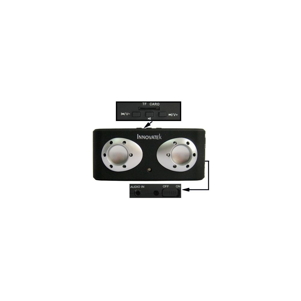 Wewoo - Mini enceinte Bluetooth noir Mini haut-parleur rechargeable avec lecteur de carte TF - Enceintes Hifi