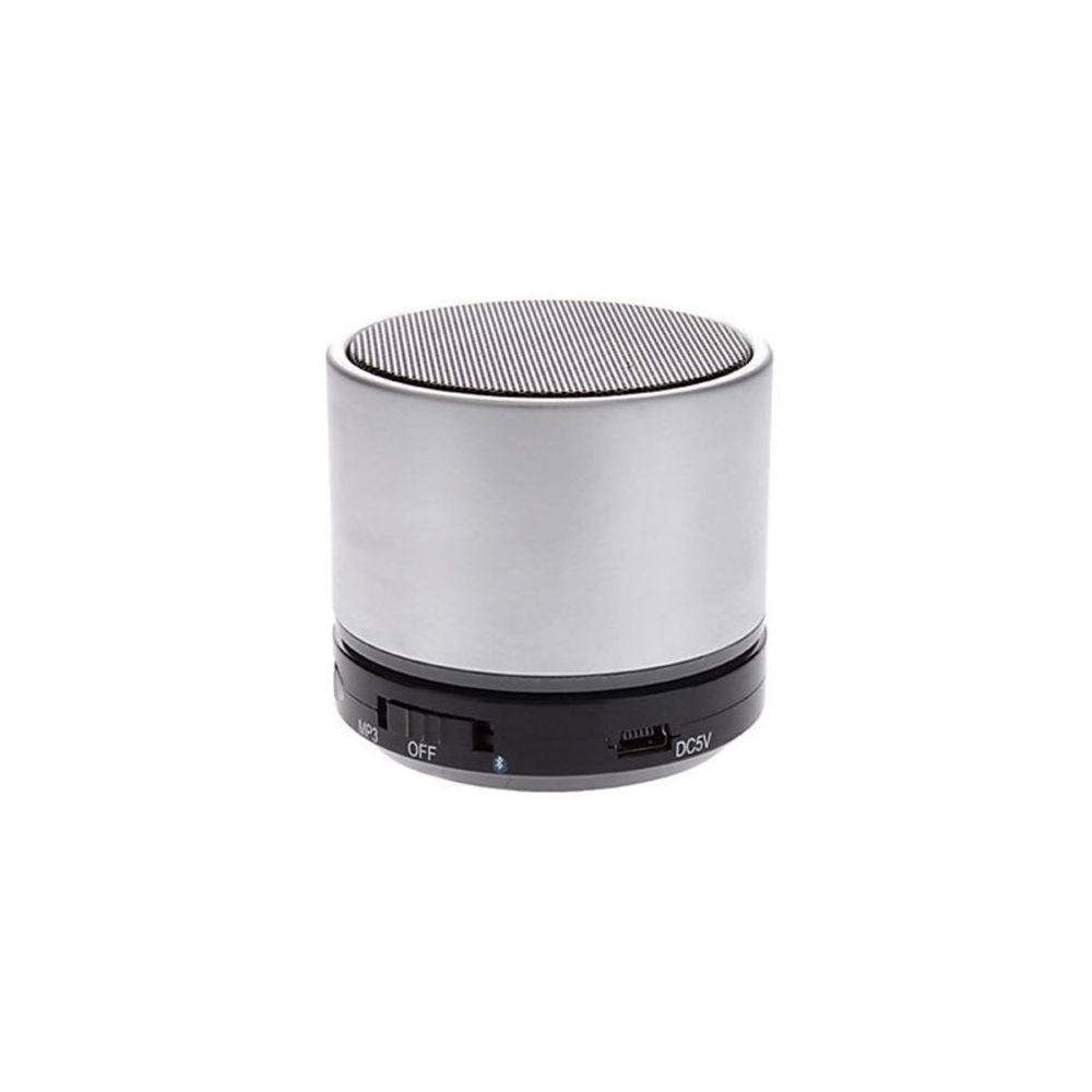 marque generique - Mini Enceinte Haut Parleur Bluetooth MP3 Sans Fil pour iPhone et Androïd Universelle Grise + Micro SD 2 Go - Enceintes Hifi