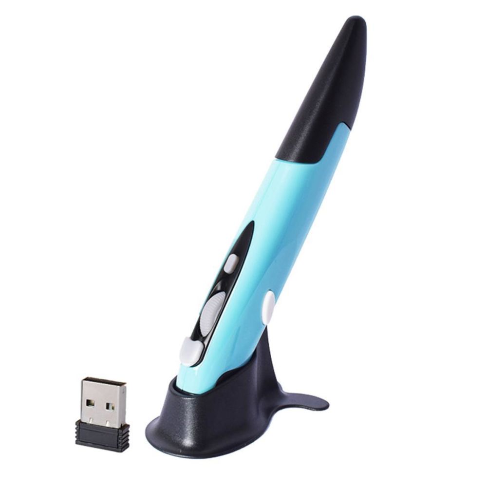 marque generique - 2.4Ghz Optical Wireless Pen Mouse USB Receiver Laptop Drawing Writing Blue - Souris