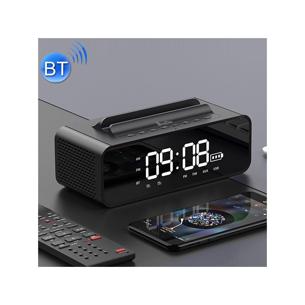 Wewoo - Enceinte Bluetooth Haut-parleur sans fil Oneder V06 Smart Sound Boxréveil à écran LEDprise en charge mains libres et carte FM et TF et lecteur AUX et USB Noir - Enceintes Hifi