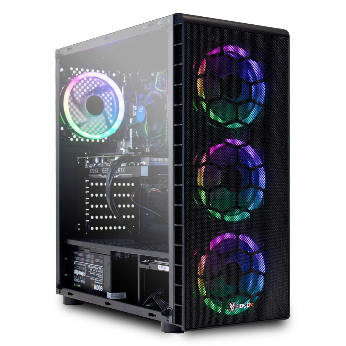 Fierce Pc - Fierce RGB Gaming PC - Intel Core i5 11400F 4,4 GHz, RTX 3060 TI 8 Go, 16 Go 3200 MHz, 500 Go NVME M.2 SSD, Windows 11 - PC Fixe