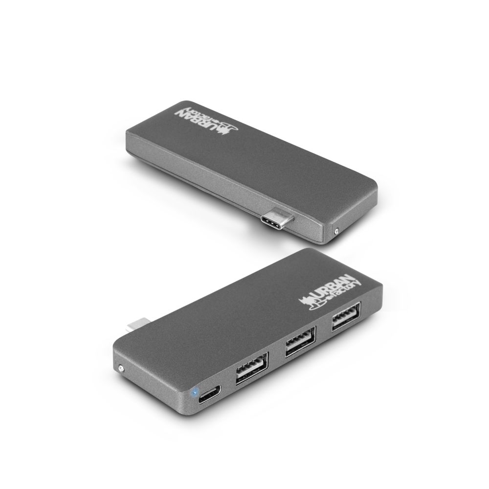 Urban Factory - Hub USB-C - 3 Ports USB 2.0 - Gris sidéral - Hub