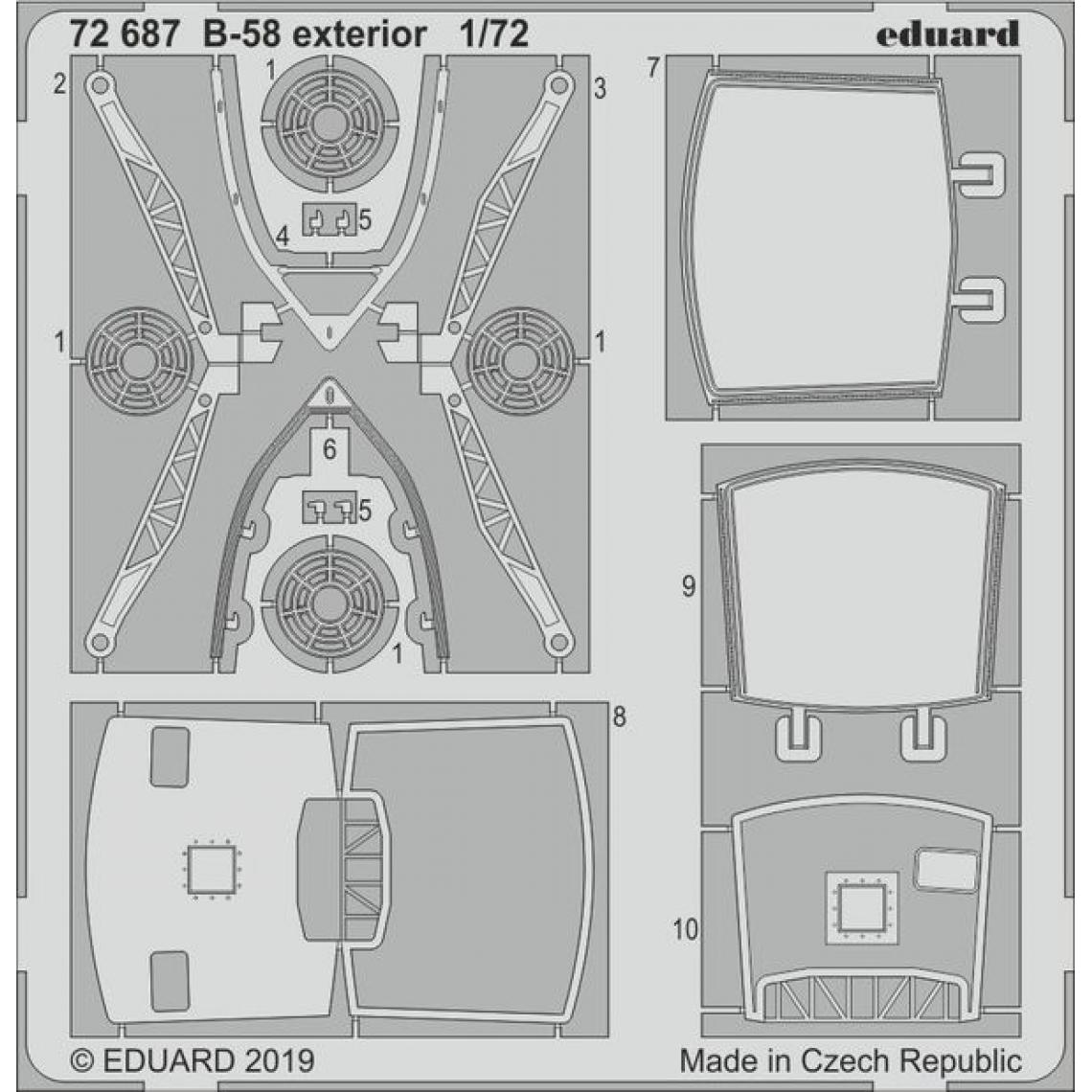 Eduard - B-58 exterior for Italeri - 1:72e - Eduard Accessories - Accessoires et pièces