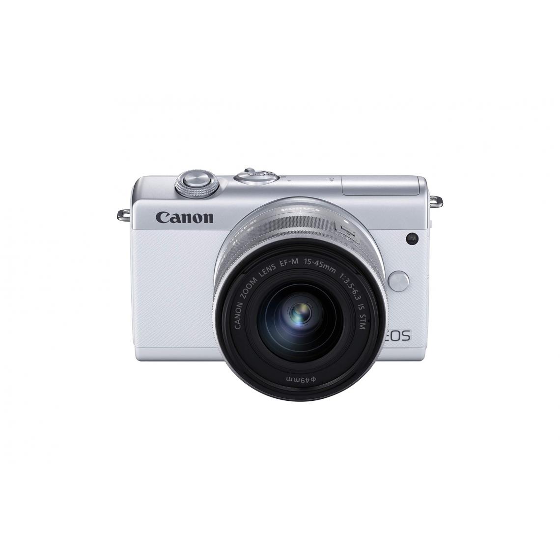 Canon - Appareil photo Hybride EOS M200 Blanc + EF-M 15-45mm IS STM - Appareil compact